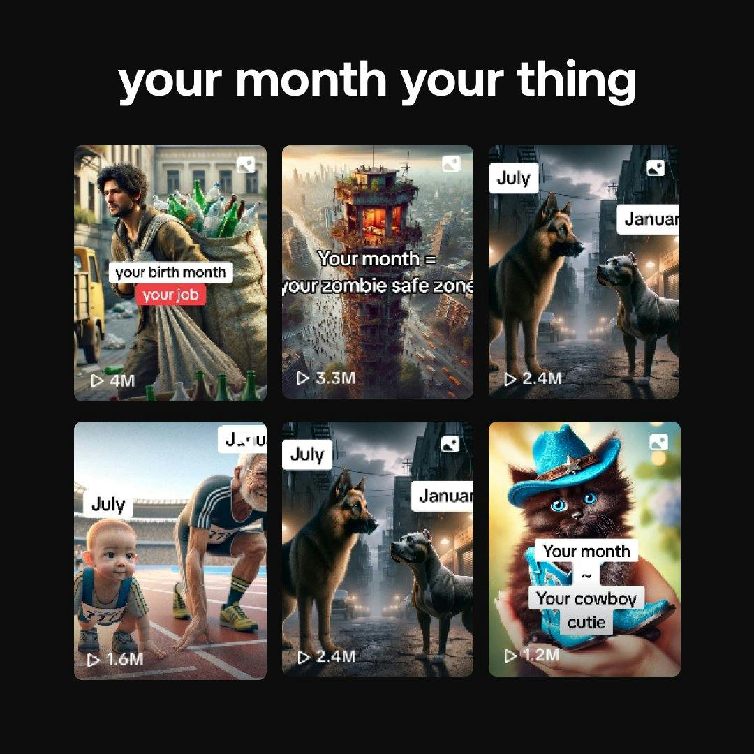 Cover Image for Your month your thing, AI TikTok format making millions of views